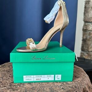 Lauren Lorraine Shimmering Gold Heels
